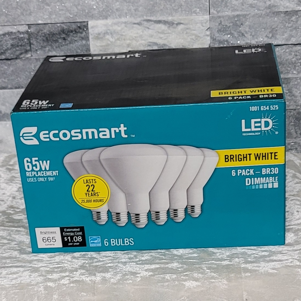 NWT Ecosmart 65W LED Bright White 6 Pack Indoor Lights